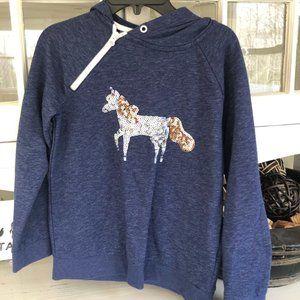 Navy Cat & Jack Hoodie with Sequin Horse